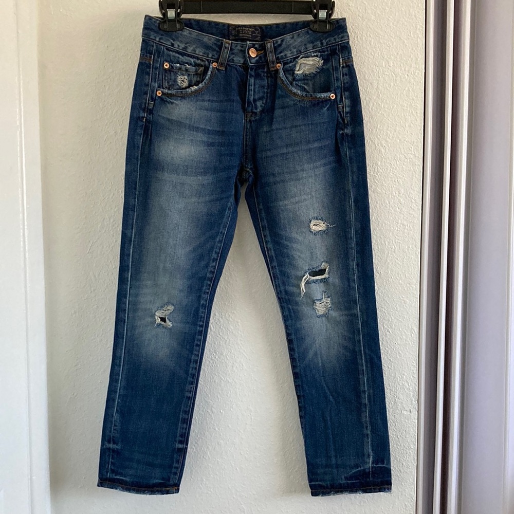 Zara Distressed Mid-Rise Jeans 2